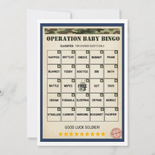 Operación Baby Bingo de la Ducha del Bebé Militar