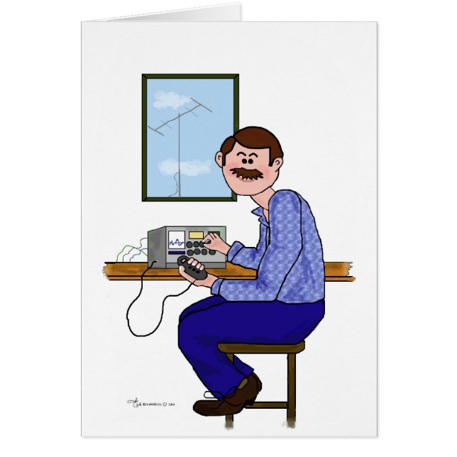 Operador de equipo de radio-aficionado de sexo (Frente)