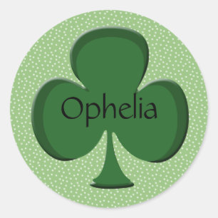 Ophelia Pegatinas irlandeses de Shamrock personali