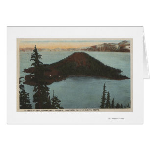 Opinión #1 del lago crater, Oregon - isla del mago