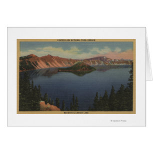 Opinión #2 del lago crater, Oregon - isla del mago