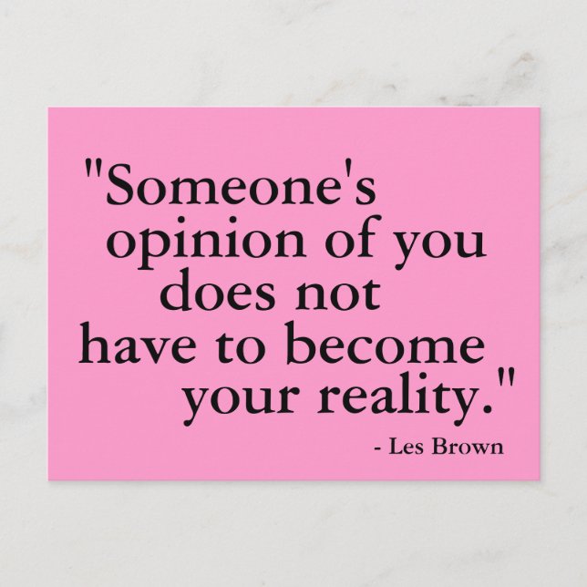 Opinión de alguien... postal motivacional. (Anverso)