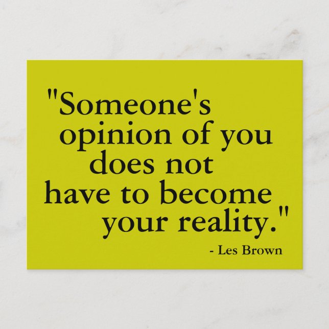 Opinión de alguien... postal motivacional. (Anverso)