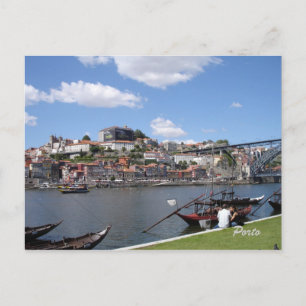 Oporto junto al río, postal