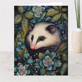 Opossum en la tarjeta de felicitación de los bramb