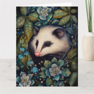 Opossum en la tarjeta de felicitación de los bramb