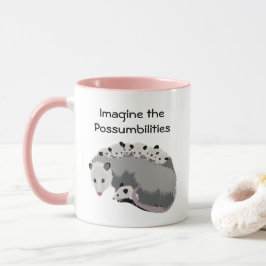 Oposum de la mama y taza de la familia