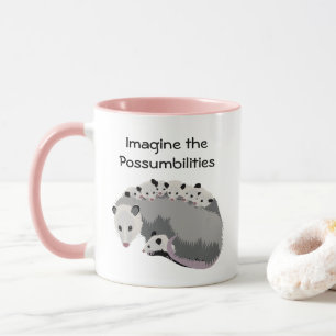 Oposum de la mama y taza de la familia