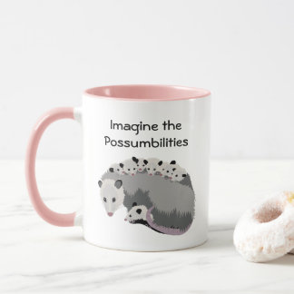 Oposum de la mama y taza de la familia