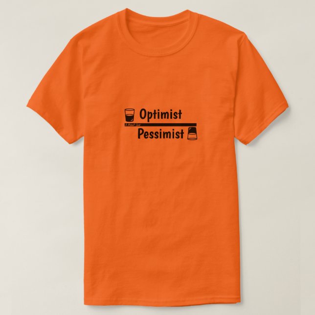Optimista/pesimista - Una camiseta de MisterP (Diseño del anverso)