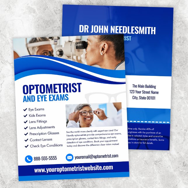 Optometrist Eye Exam Flyer Template (Subido por el creador)