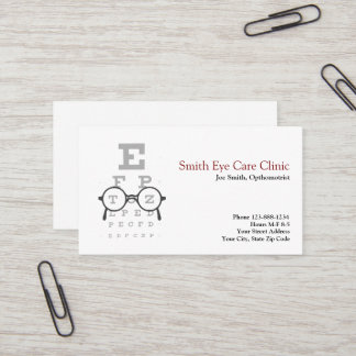 Optometrist Ophthalmólogo tarjeta de visita