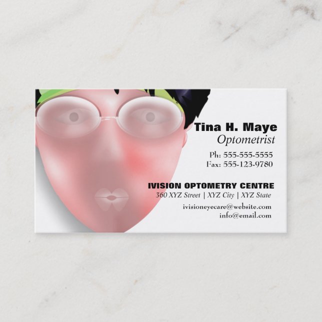 Optometrist Optometry Eyecare tarjeta de presentac (Anverso)