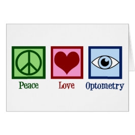 Optometrist Peace Love Optometry Eye Médica Card