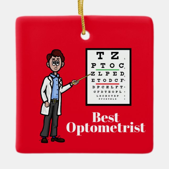 Optometrista masculino con ornamento de organigram (Anverso)