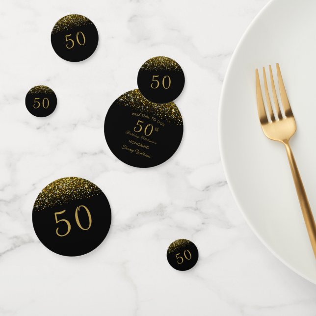 Opulent Gold Confetti 50th Birthday Table Confetti (Grupo)