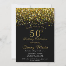 Opulent Gold Confetti Invitación a los 50 años