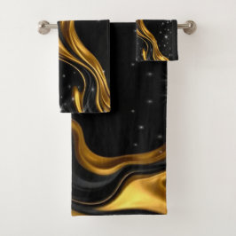Opulent Swirl Liquid Gold Black Monochro Christian