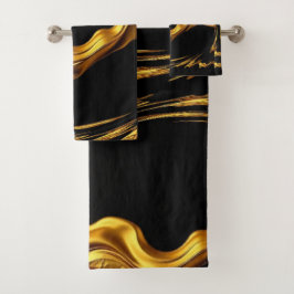 Opulent Swirl Liquid Gold Black Monochrome Christi