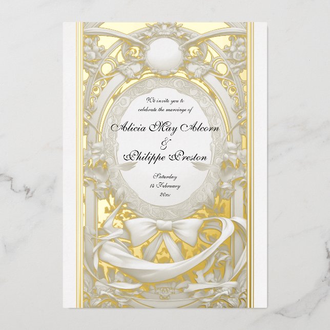 Opulenta invitación a bodas de Motif Atelier, (Anverso)