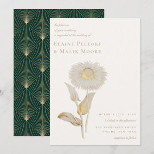 Opulenta Invitación a la Boda Floral Dorada