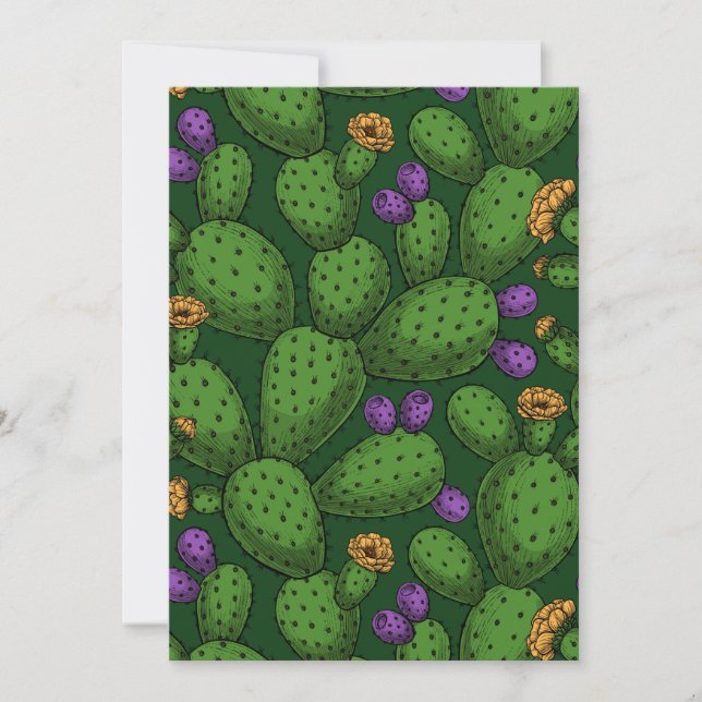 Opuntia florida sobre verde oscuro (Anverso)