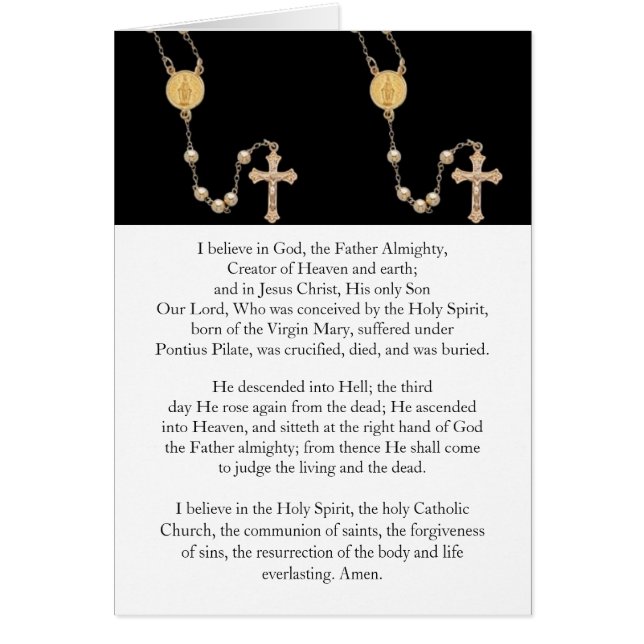Oración "Apóstoles Creed" (Frente)