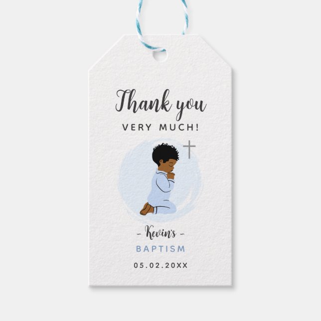 Oración Baptismo Bebé Gracias Etiqueta De Regalo C (Anverso)