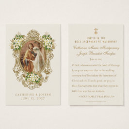 Oración Católica de Boda Floral Dorada 