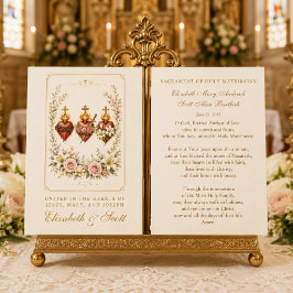 Oración católica de boda Tres Corazones Floral