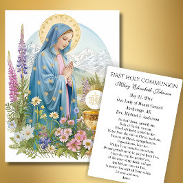 Oración conmemorativa de Alaska para Primera Comun