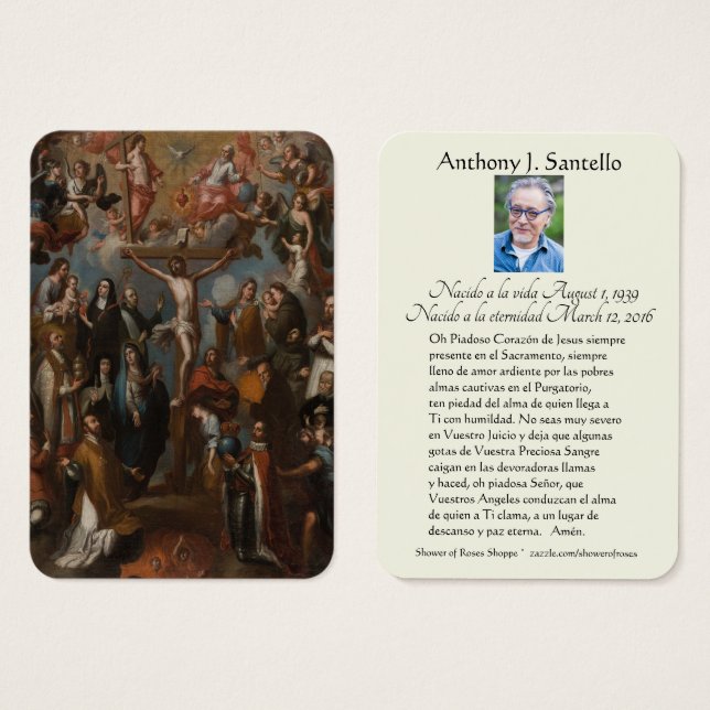 Oración conmemorativa de los santos de crucifixión (Anverso y reverso)