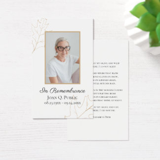 Oración conmemorativa del funeral de Fall Oak Leav