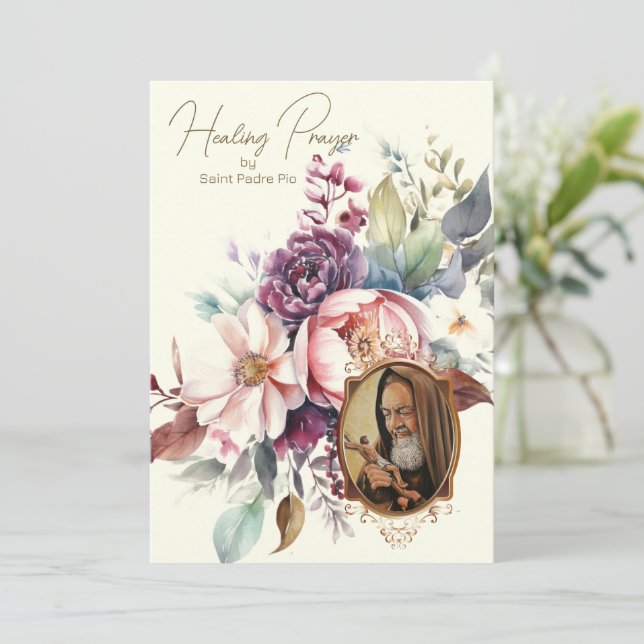 Oración curativa por tarjeta de oración de San Pad (Anverso de pie)