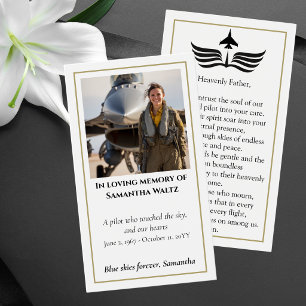 Oración de Foto Funeral para Piloto de Aviación Mo