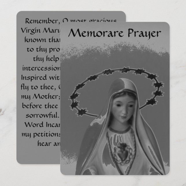 Oración de memoria a la tarjeta plana Virgin Mary (Anverso / Reverso)