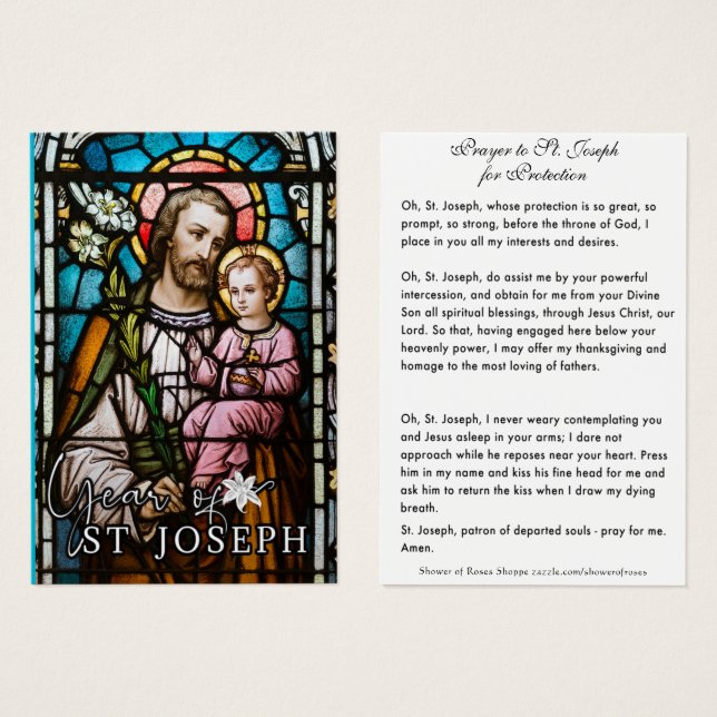 Oración de protección católica San José Jesús (Anverso y reverso)