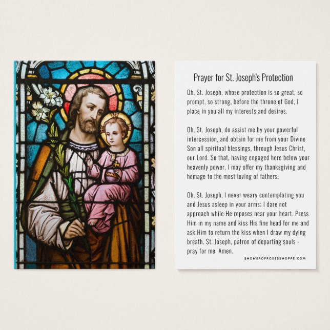 Oración de protección católica San José Jesús (Anverso y reverso)