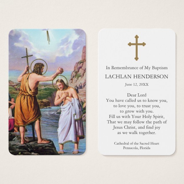 Oración del bautismo | Bautismo en el Jordán (Anverso y reverso)