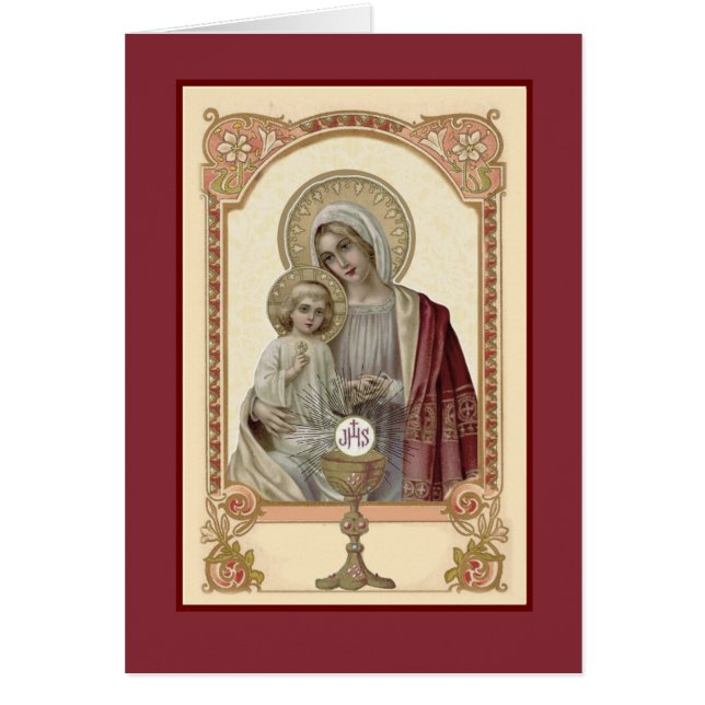 Oración Eucaristía de la Virgen Religiosa Católica (Frente)