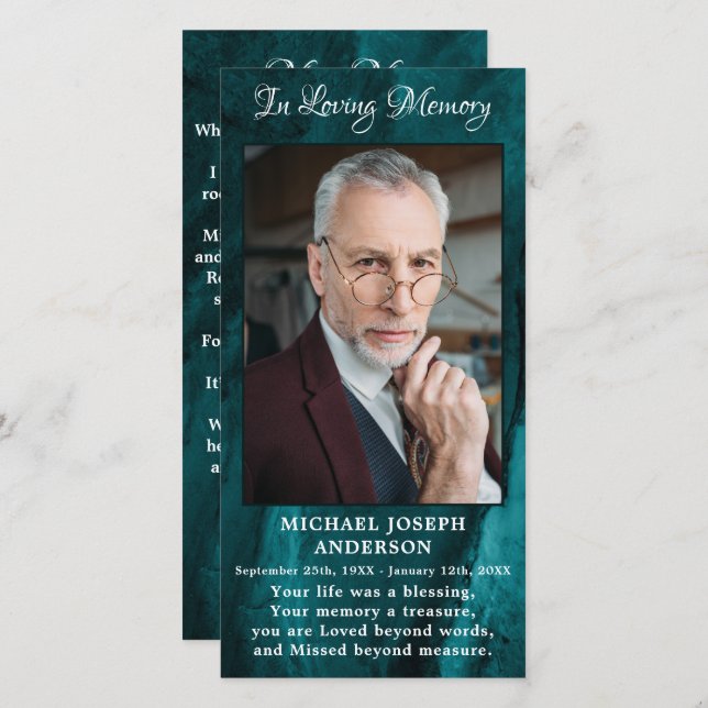 Oración funeraria Bookmark Memorial Sympathy Photo (Anverso / Reverso)