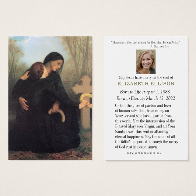 Oración funeraria católica conmemorativa de Graves (Anverso y reverso)