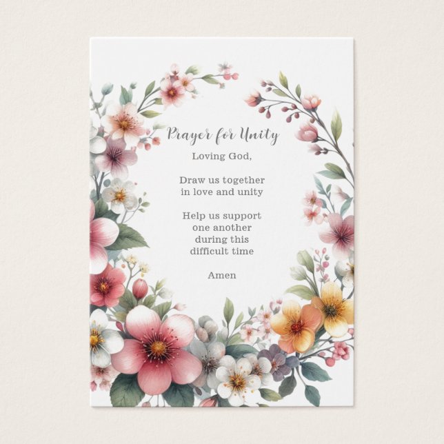 Oración funeraria/conmemorativa por la unidad (Frente)