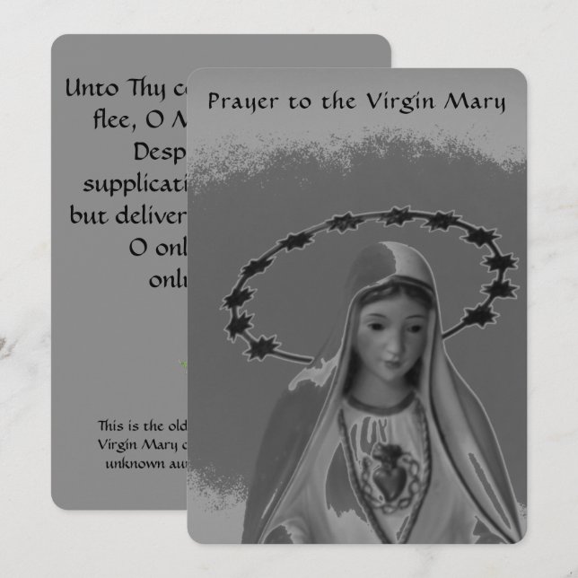 Oración más antigua conocida a la tarjeta plana de (Anverso / Reverso)