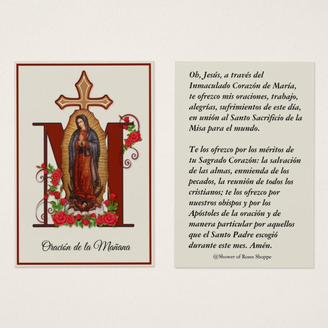 Oración matutina española de Guadalupe (Anverso y reverso)