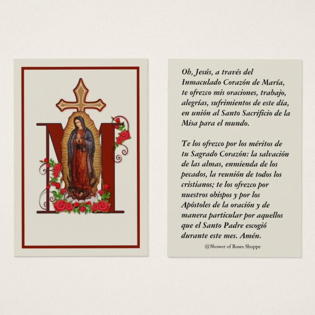 Oración matutina española de Guadalupe (Anverso y reverso)