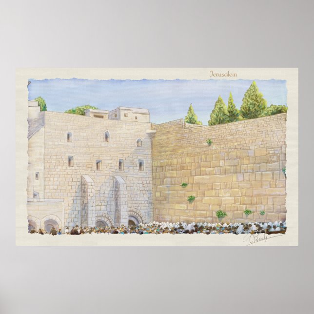 Oración, Muro Occidental KOTEL Jerusalén Arte de C (Frente)