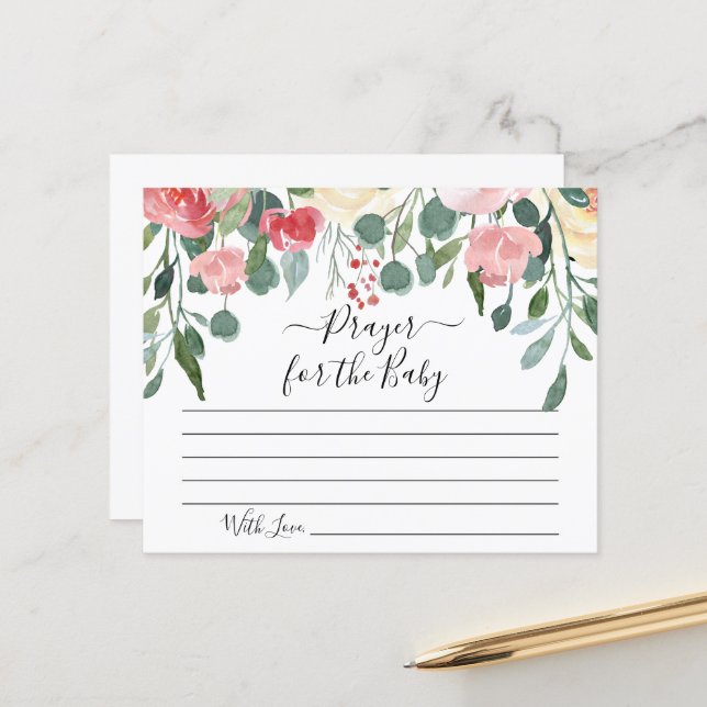 Oración para el Fiesta Baby Shower de la tarjeta d (Anverso/Reverso In Situ)