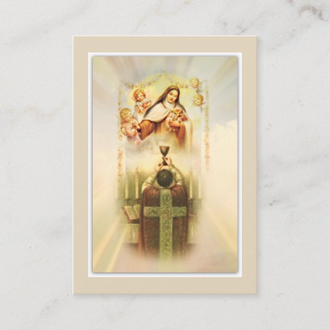 Oración para sacerdotes por la Sagrada Tarjeta San (Anverso)
