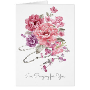 Oración por ti Rosario santo católico floral